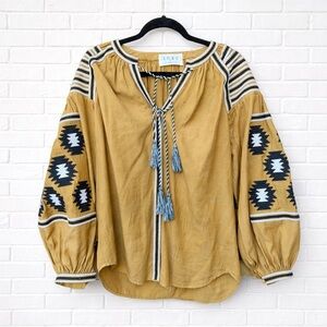 Style keepers Luxe Boho Puff Sleeve Blouse Top Shirt S M L free STYLEKEEPERS